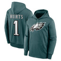 Fenge P.Eagles #1 Jalen Hurts Player Green Military Hoodie Game Stitched Jerseys