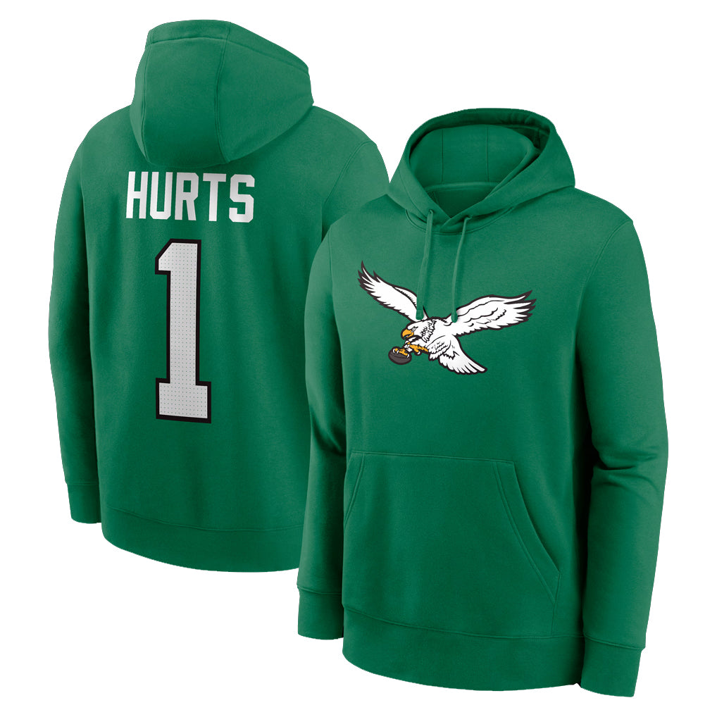 Fenge P.Eagles #1 Jalen Hurts Player Green Pullover Hoodies Home Game Stitched Jerseys