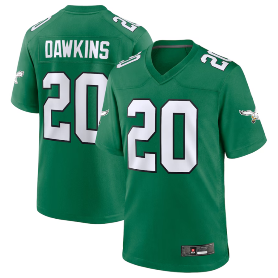 Fenge P.Eagles #20 Brian Dawkins Green Alternate Retired Player Game Stitched American Stitched Jerseys