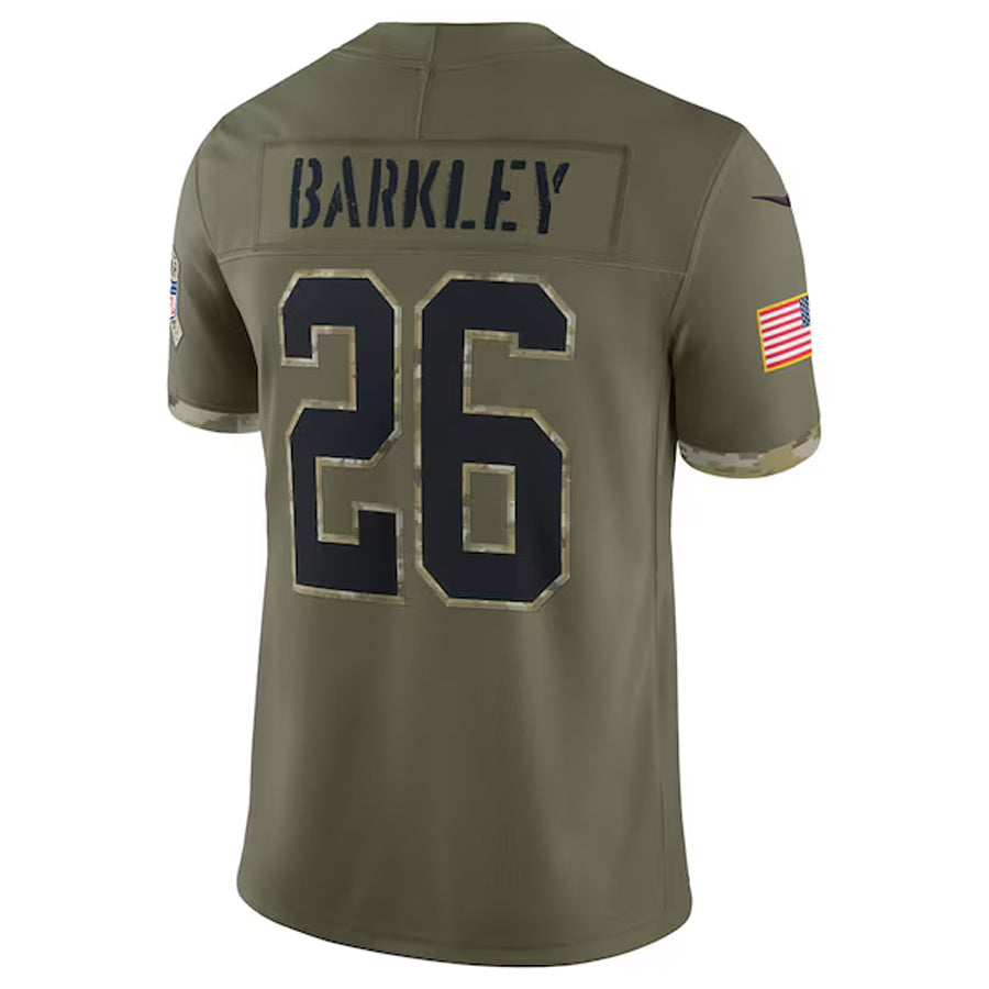 Fenge P.Eagles #26 Saquon Barkley Player Salute To Service Olive Stitched Jerseys