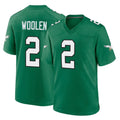 Fenge P.Eagles #2 Riq Woolen Player Green Kelly Alternate Home Game Stitched Jerseys