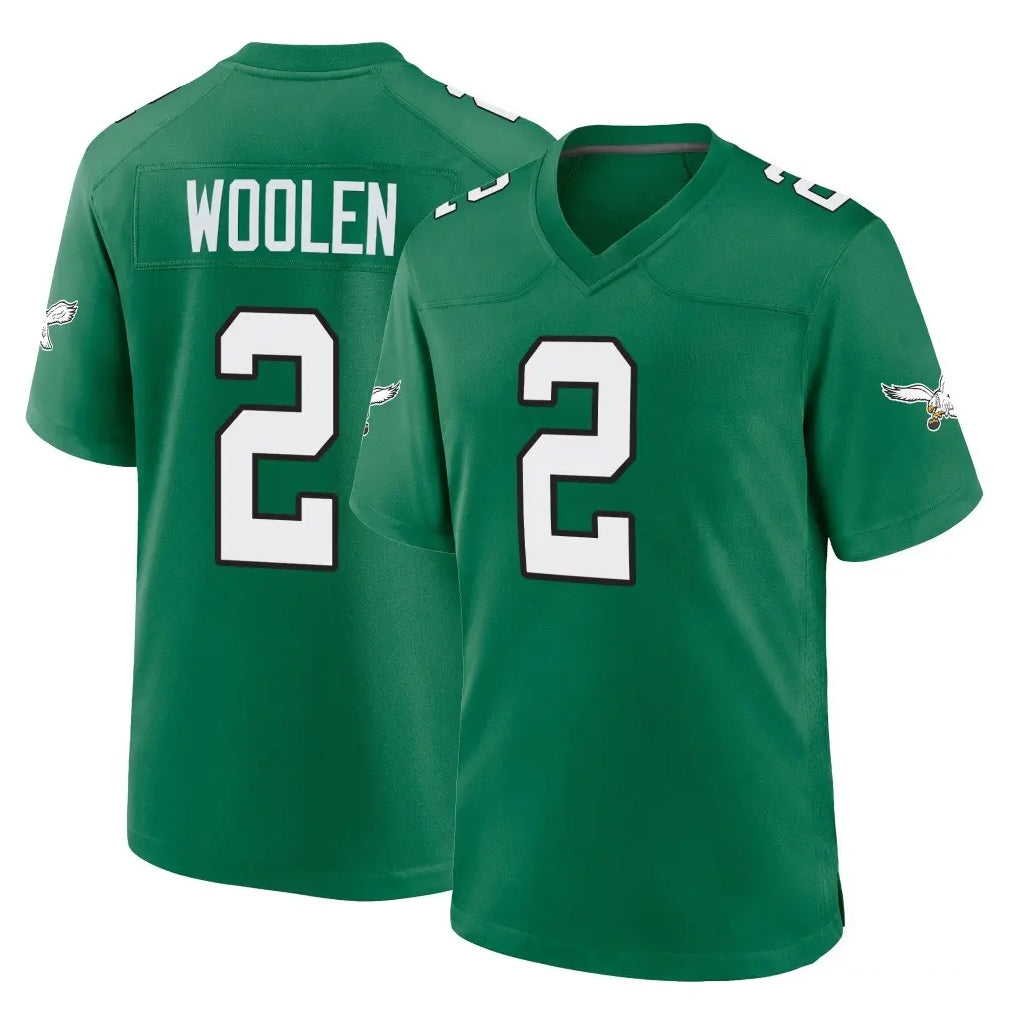 Fenge P.Eagles #2 Riq Woolen Player Green Kelly Alternate Home Game Stitched Jerseys