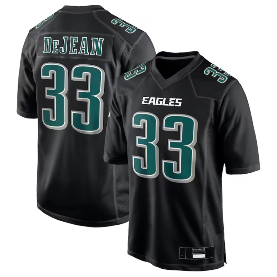 Fenge P.Eagles #33 Cooper DeJean Player Carbon Black Super Bowl LIX Fashion Game Player Stitched Jerseys