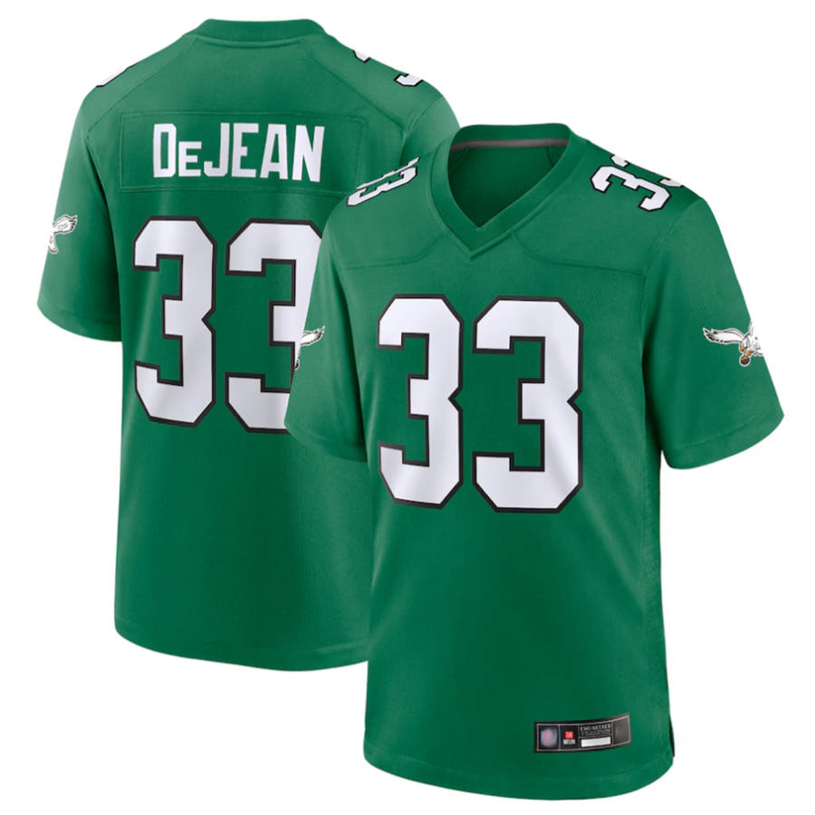 Fenge P.Eagles #33 Cooper DeJean Player Kelly Green Replica Game Stitched Jerseys
