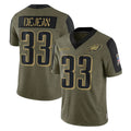 Fenge P.Eagles #33 Cooper DeJean Player Olive Salute To Service Limited Game Stitched Jerseys