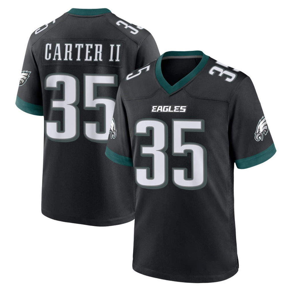 Fenge P.Eagles #35 Michael Carter II Player Black Game Home Stitched Jerseys