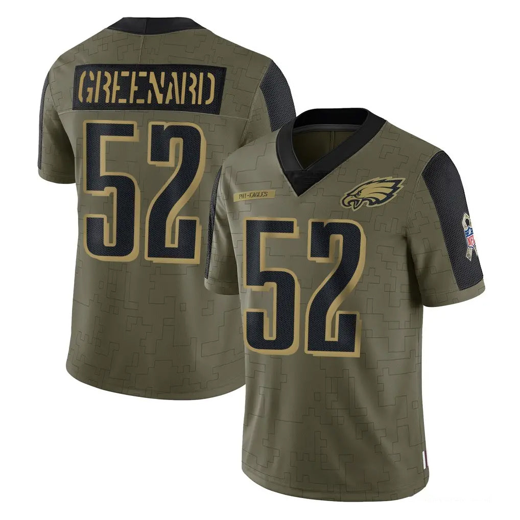 Fenge P.Eagles #52 Jonathan Greenard Player Olive Salute To Service Limited Game Stitched Jerseys