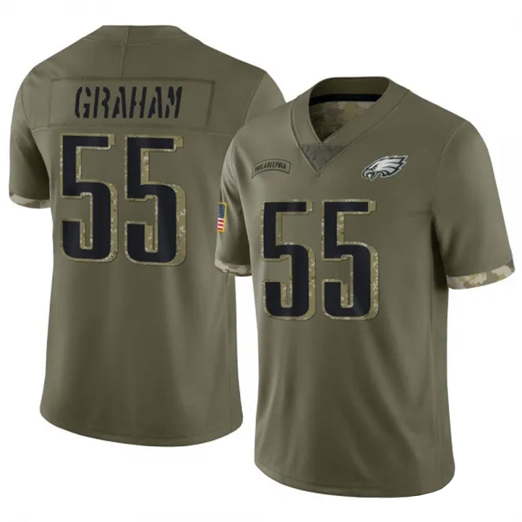 Fenge P.Eagles #55 Brandon Graham Player Salute To Service Olive Stitched Jerseys