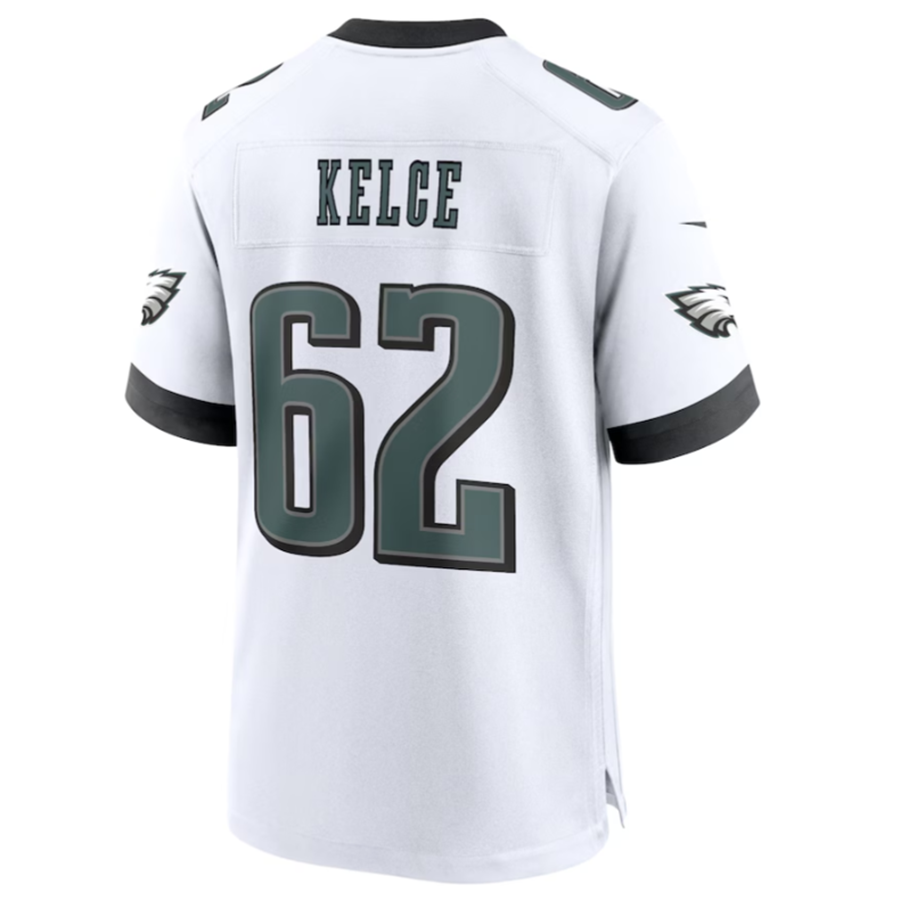 Fenge P.Eagles #62 Jason Kelce White White Game Jersey Stitched American Stitched Jersey