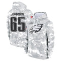 Fenge P.Eagles #65 Lane Johnson Player Arctic Camo Salute to Service Pullover Hoodies Limited Game Stitched Jerseys