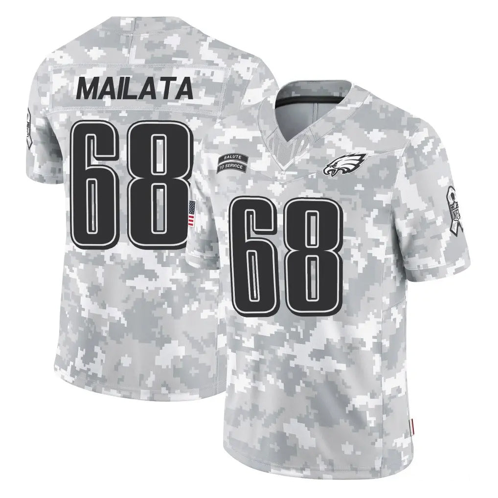 Fenge P.Eagles #68 Jordan Mailata Player Arctic Camo Salute to Service Limited Game Stitched Jerseys
