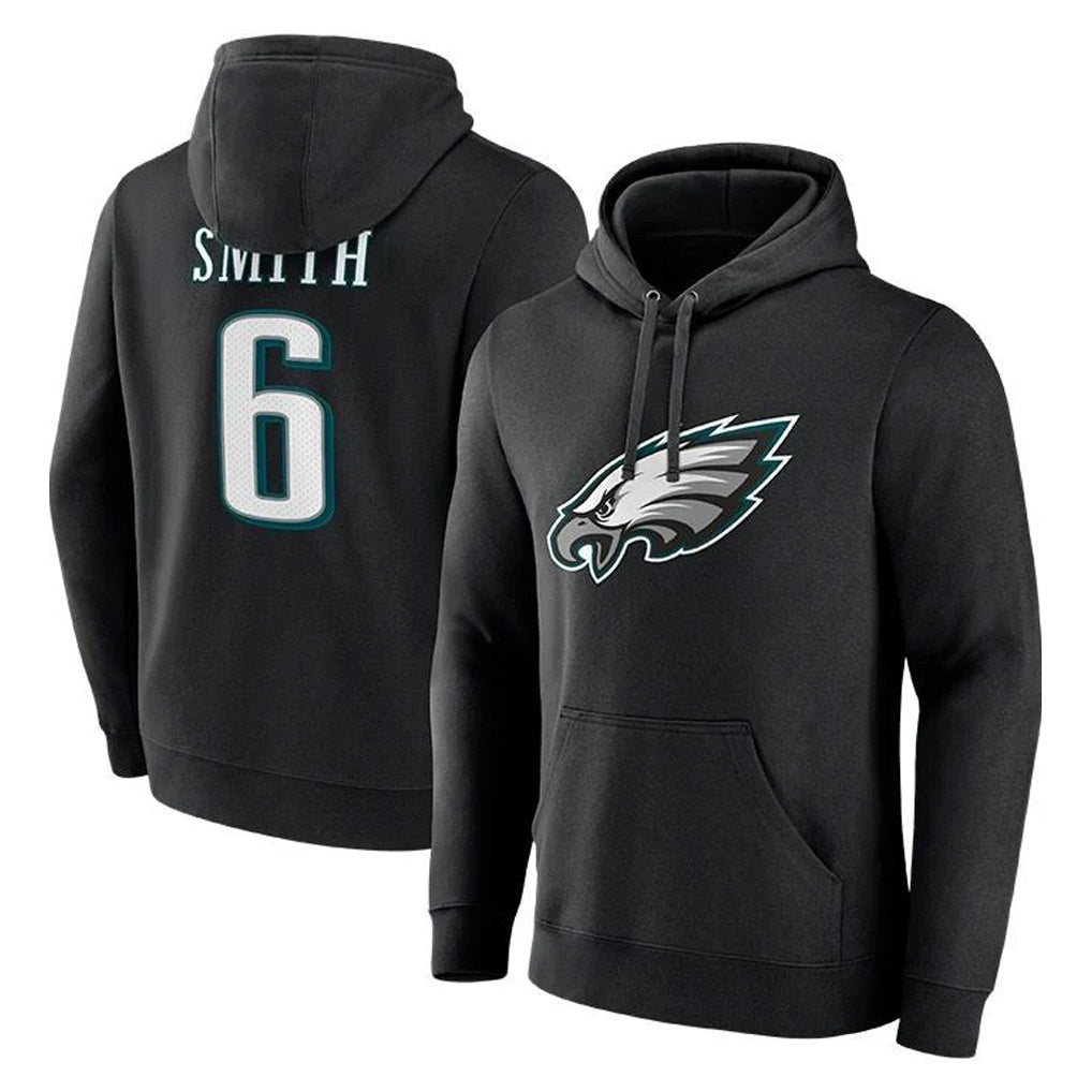 Fenge P.Eagles #6 DeVonta Smith Player Black Pullover Hoodies Home Game Stitched Jerseys