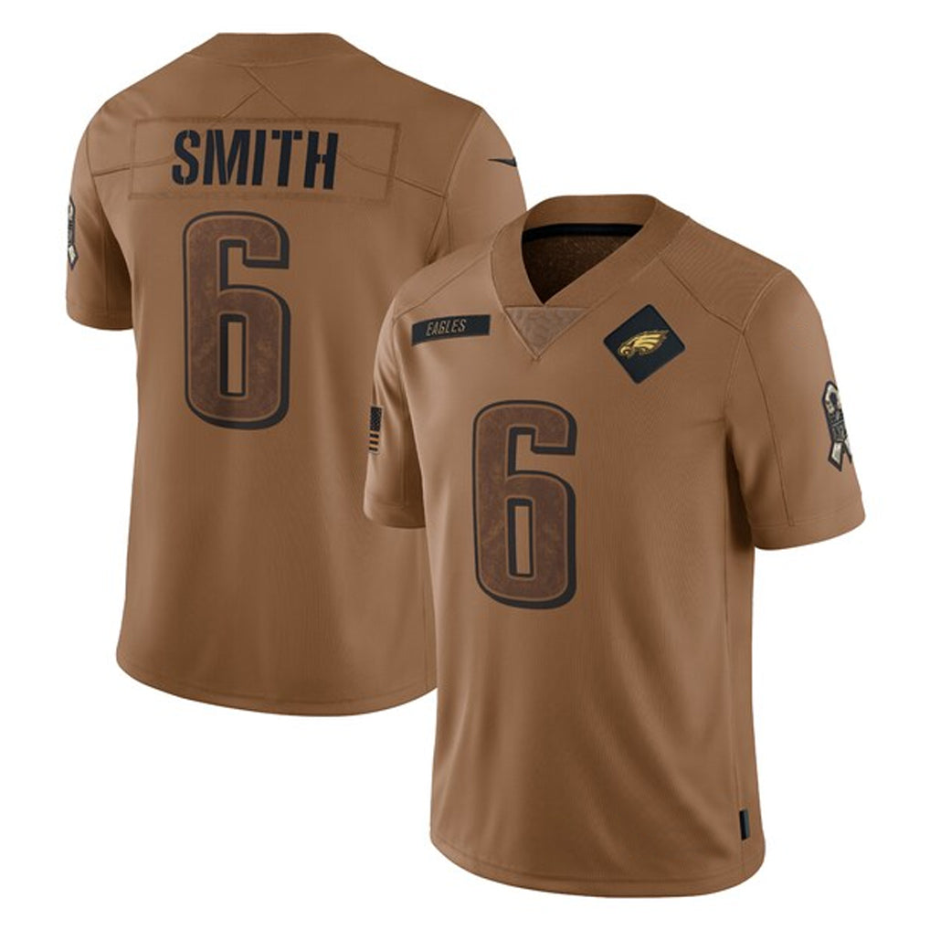 Fenge P.Eagles #6 DeVonta Smith Player Brown Salute To Service Limited Stitched Jerseys