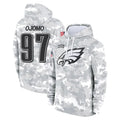 Fenge P.Eagles #97 Moro Ojomo Player Arctic Camo Salute to Service Pullover Hoodies Limited Game Stitched Jerseys