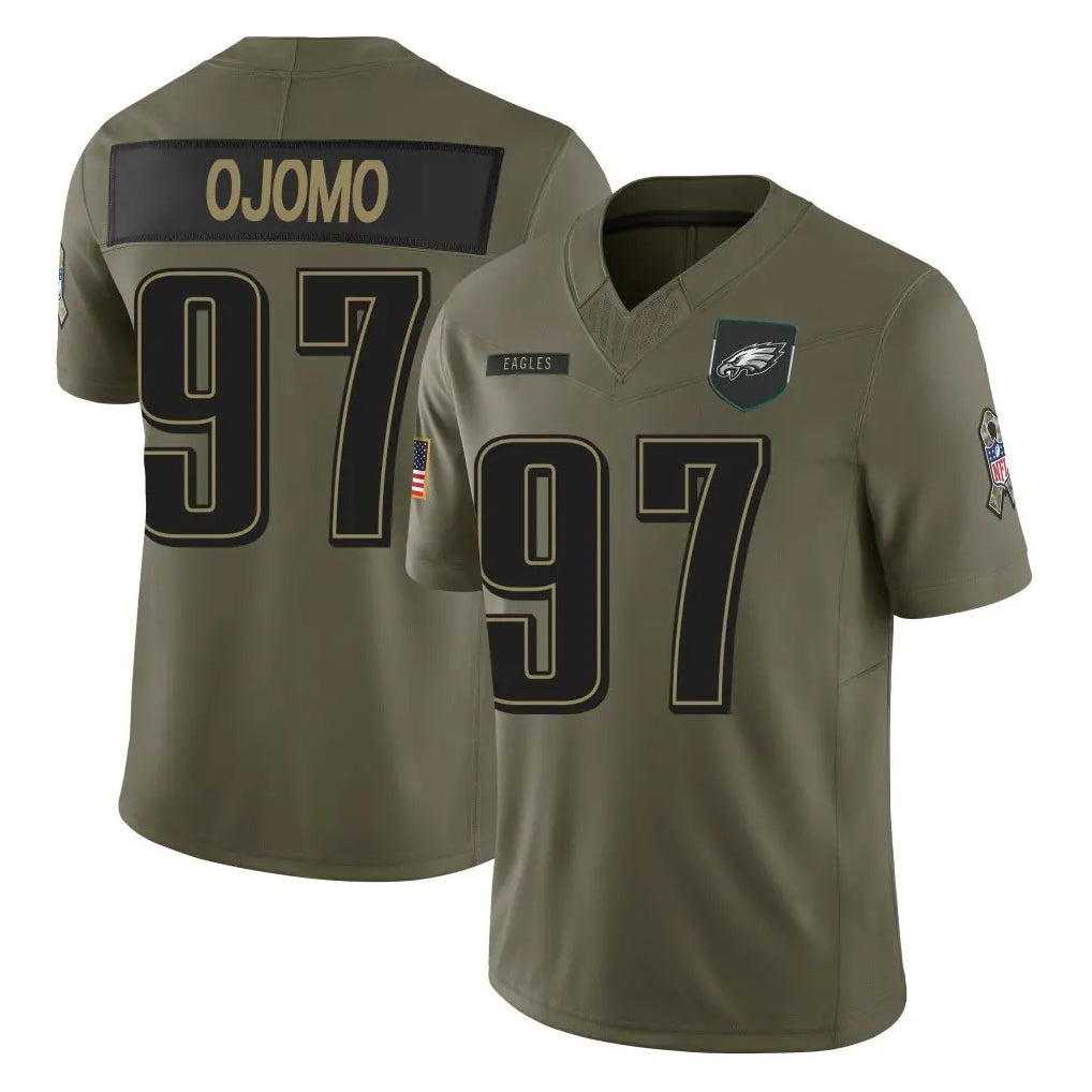 Fenge P.Eagles #97 Moro Ojomo Player Olive 2025 Salute To Service Limited Stitched Jerseys