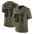 Fenge P.Eagles #97 Moro Ojomo Player Olive 2025 Salute To Service Limited Stitched Jerseys