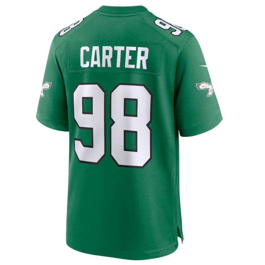 Fenge P.Eagles #98 Jalen Carter Green Alternate Game American Stitched Jerseys