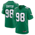Fenge P.Eagles #98 Jalen Carter Green Alternate Game Jersey Stitched American Stitched Jersey