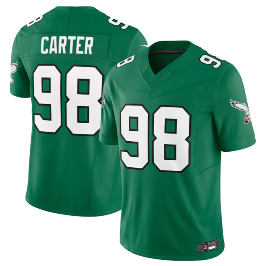 Fenge P.Eagles #98 Jalen Carter Green Alternate Vapor F.U.S.E. Limited Stitched American Stitched Jerseys