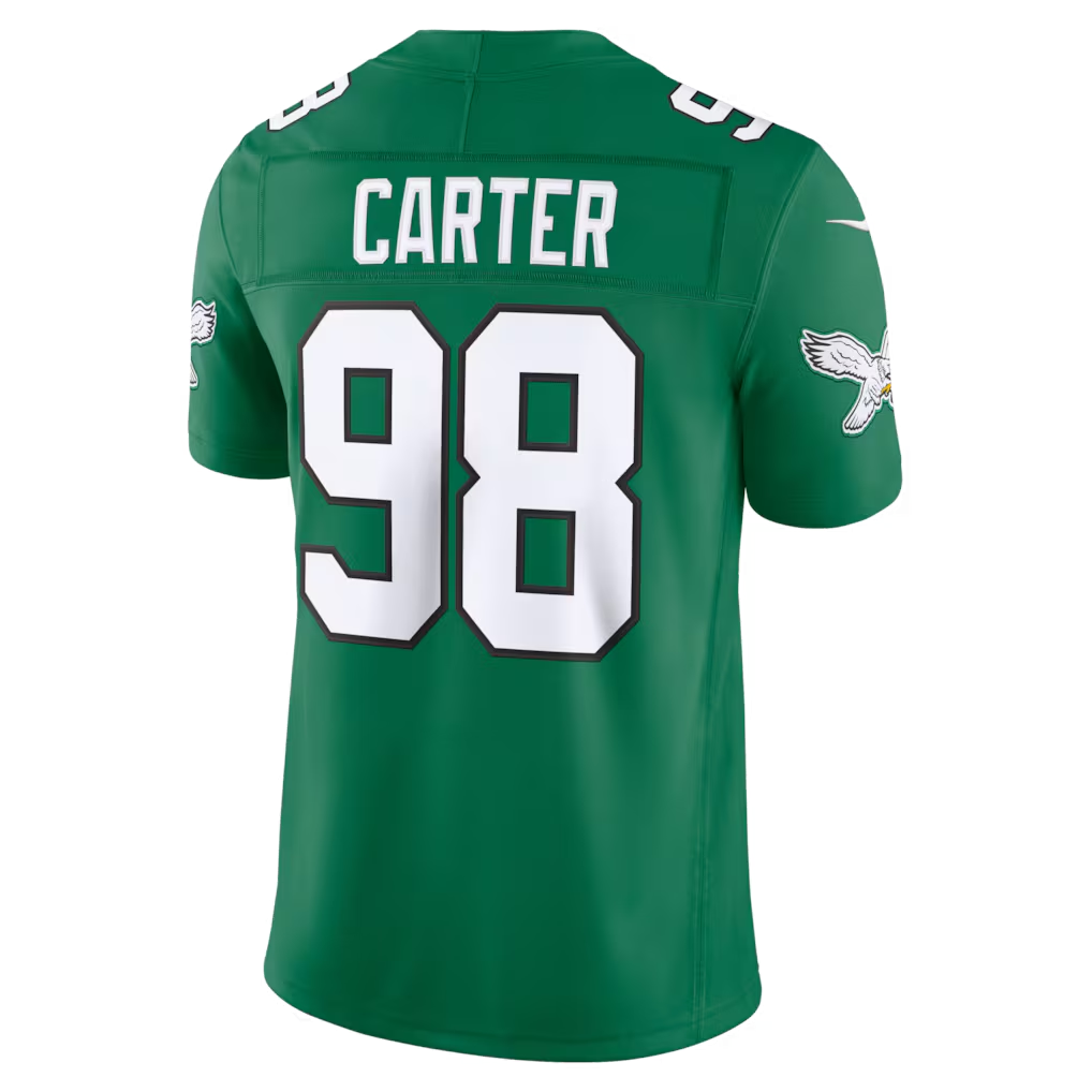 Fenge P.Eagles #98 Jalen Carter Kelly Green Alternate Vapor F.U.S.E. Stitched Limited Jerseys