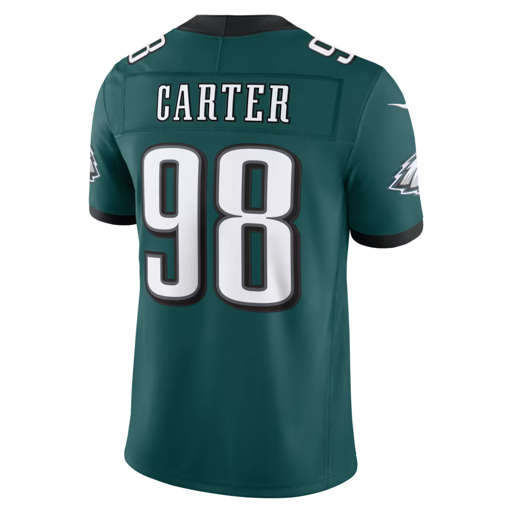 Fenge P.Eagles #98  Jalen Carter Midnight Green Team Vapor F.U.S.E. Stitched Limited Jerseys