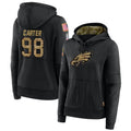 Fenge P.Eagles #98 Jalen Carter Player Black Military Hoodie Game Stitched Jerseys