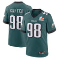 Fenge P.Eagles #98 Jalen Carter Player Midnight Green Super Bowl LIX Game Stitched Jerseys