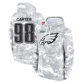 Fenge P.Eagles #98 Jalen Carter Player Military Hoodie Arctic Camo Salute To Service Stitched Jerseys