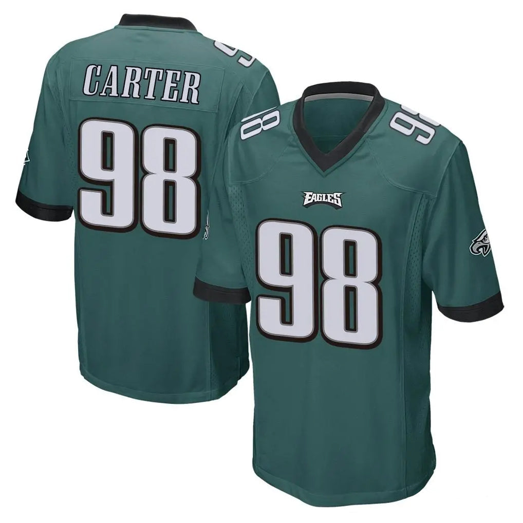 Fenge P.Eagles #98 Jalen Carter Player Team Color Green Home Game Stitched Jerseys