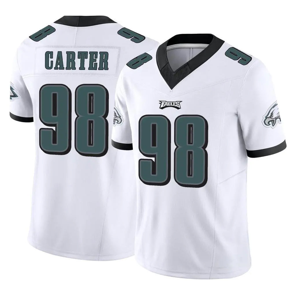 Fenge P.Eagles #98 Jalen Carter Player White Limited Vapor F.U.S.E. Home Game Stitched Jerseys