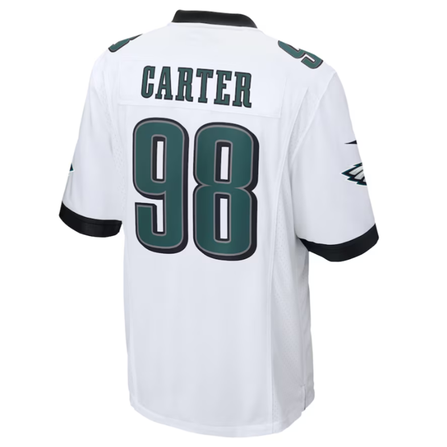 Fenge P.Eagles #98 Jalen Carter White Game Jersey Stitched American Stitched Jersey