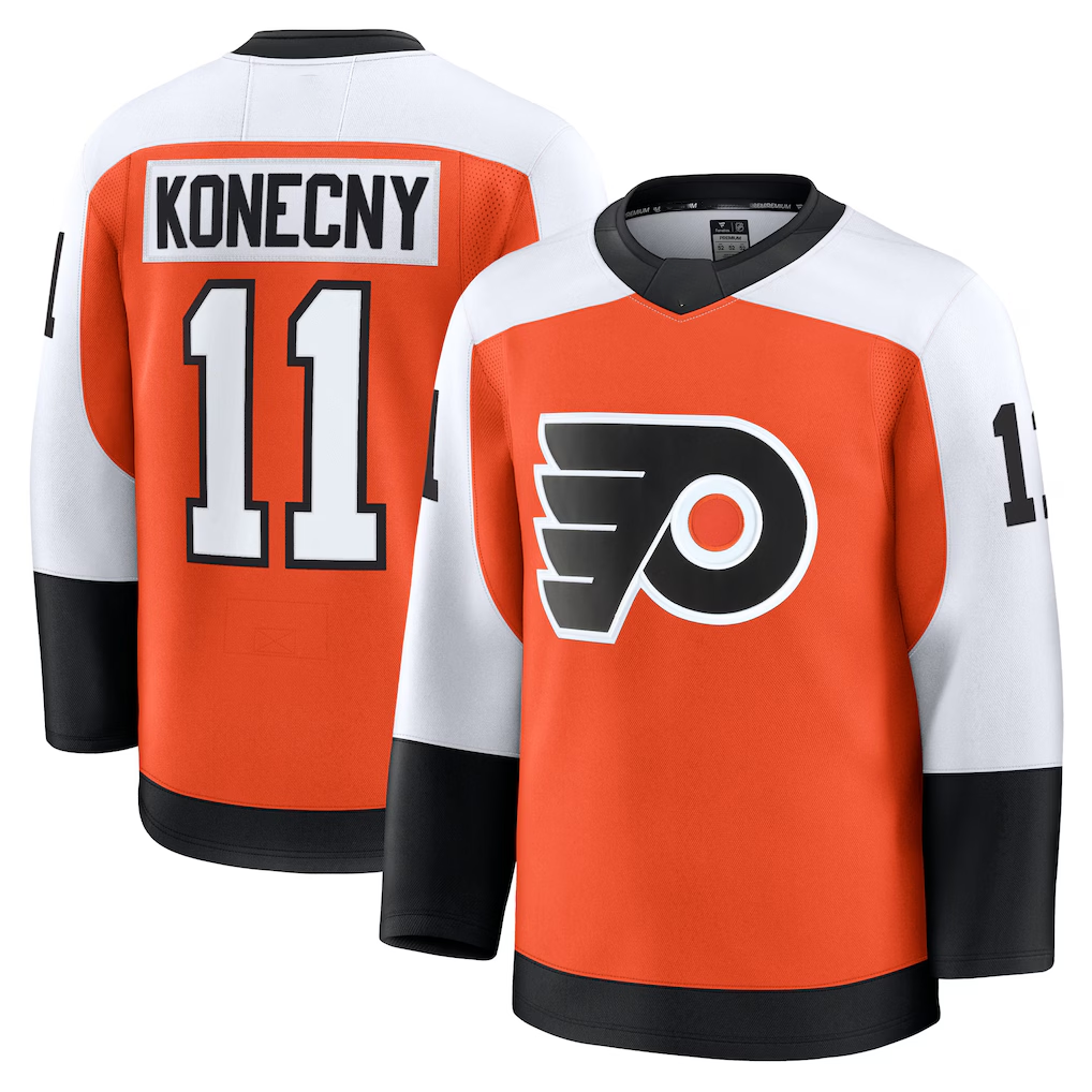 Fenge P.Flyers #11 Travis Konecny Burnt Orange Home Premium Jerseys