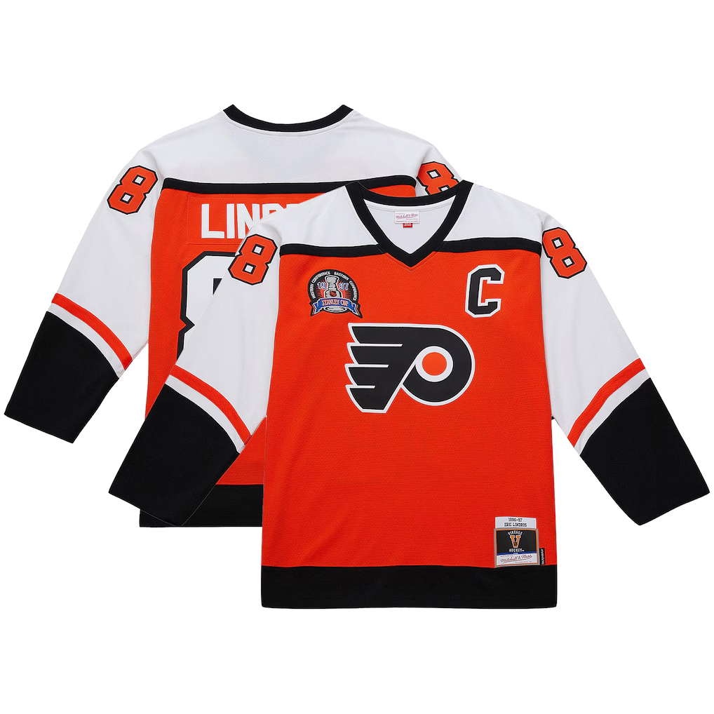 Fenge P.Flyers #88 Eric Lindros Mitchell & Ness Orange Big & Tall 1996?97 Blue Line 2.0 Jerseys
