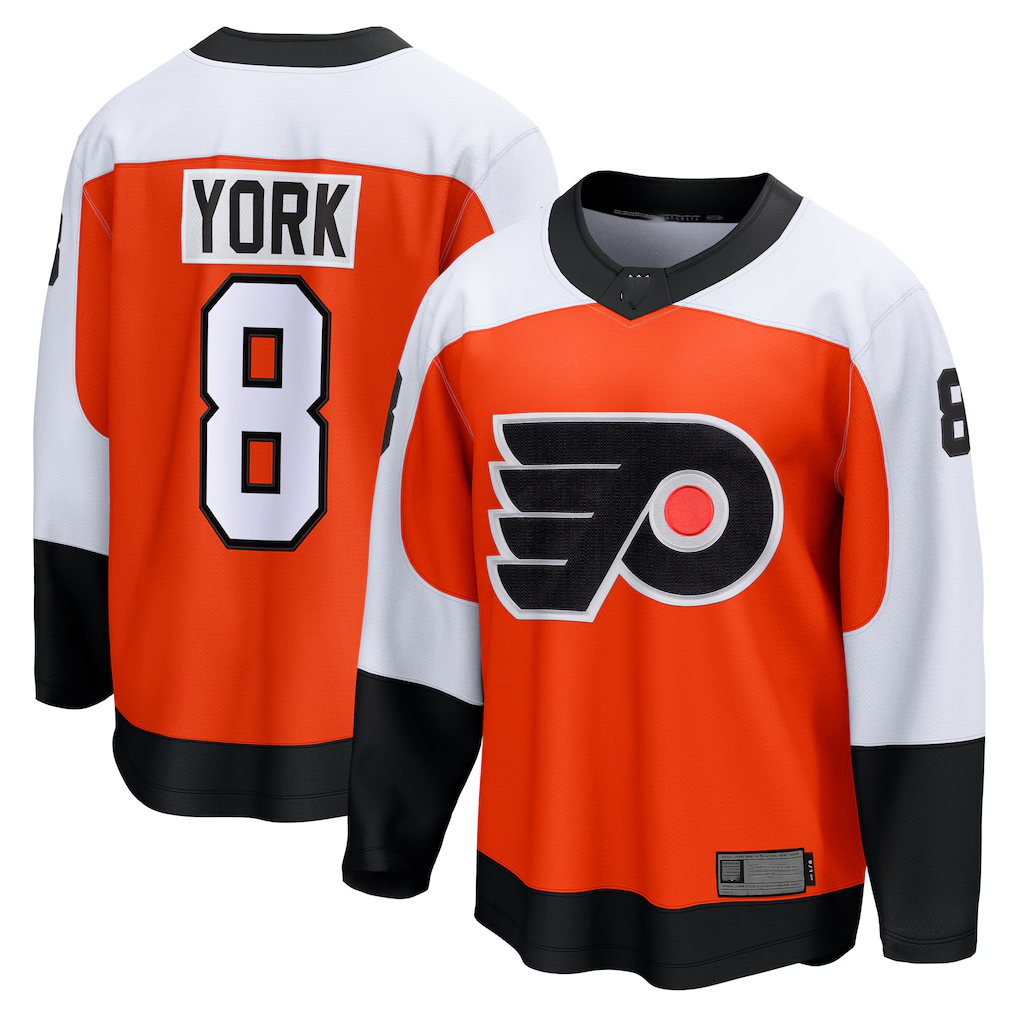 Fenge P.Flyers #8 Cam York Orange Home Breakaway Jerseys