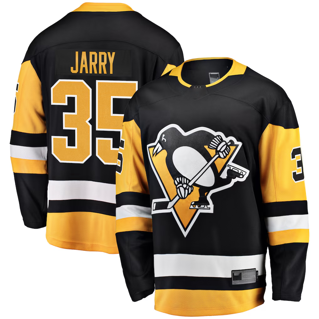 Fenge P.Penguins #35 Tristan Jarry Black Home Breakaway Player Jerseys