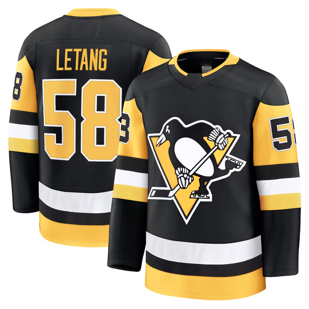 Fenge P.Penguins #58 Kris Letang Black Home Premium Jerseys