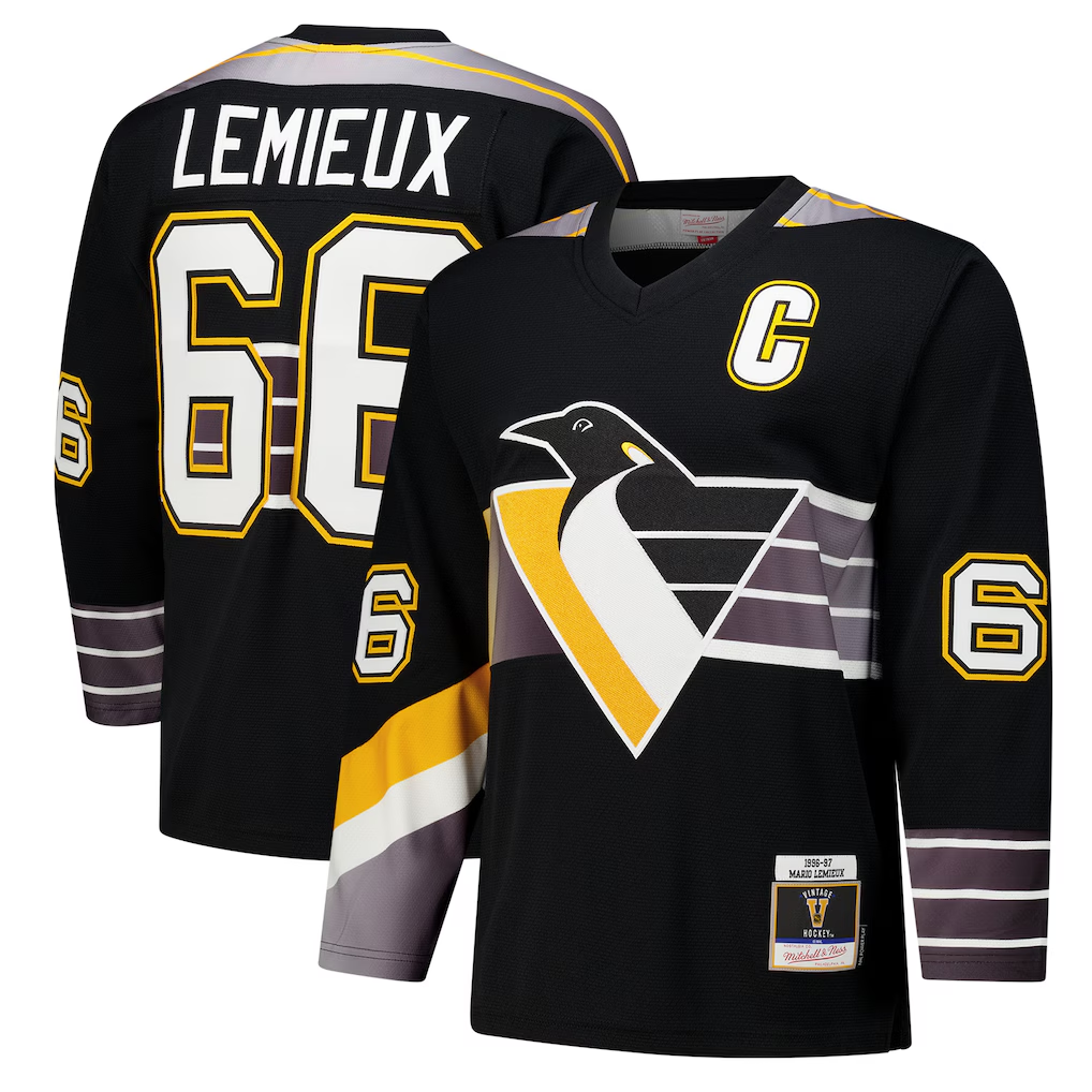 Fenge P.Penguins #66 Mario Lemieux Black 1996?97 Power Play Jerseys
