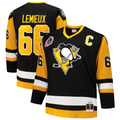Fenge P.Penguins #66 Mario Lemieux Mitchell & Ness Black Big & Tall 1991-92 Blue Line 2.0 Jerseys