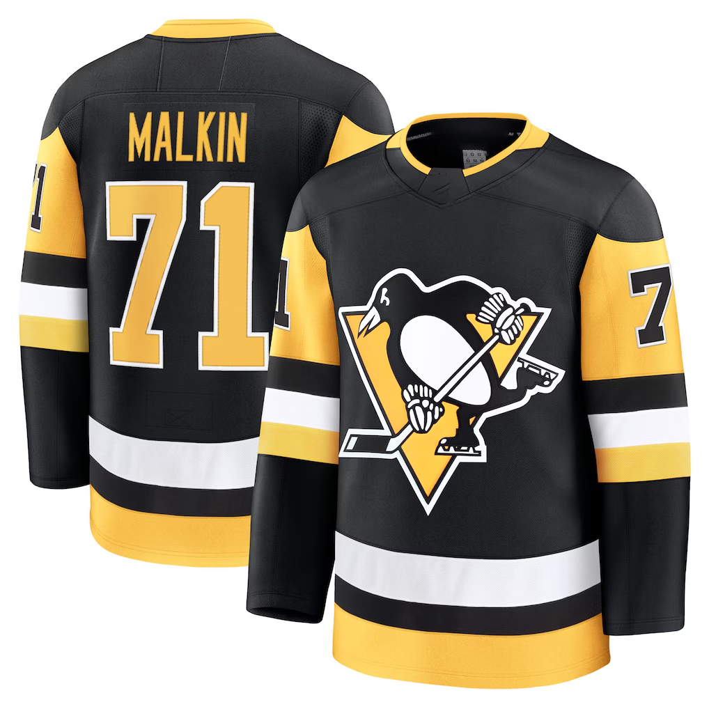 Fenge P.Penguins #71 Evgeni Malkin Black Home Premium Jerseys
