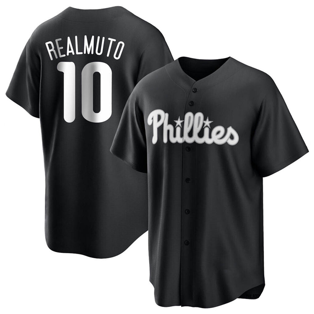 Fenge P.Phillies #10 J.T. Realmuto Player Black Alt Fashion Home Game Stitched Jerseys