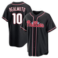 Fenge P.Phillies #10 J.T. Realmuto Player Black Fashion Out Home Game Stitched Jerseys