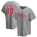 Fenge P.Phillies #10 J.T. Realmuto Player Gray Game Stitched Jerseys