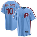 Fenge P.Phillies #10 J.T. Realmuto Player Light Blue Home Game Stitched Jerseys
