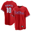 Fenge P.Phillies #10 J.T. Realmuto Player Red Home Game Stitched Jerseys