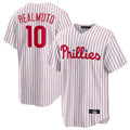 Fenge P.Phillies #10 J.T. Realmuto Player White Home Game Stitched Jerseys