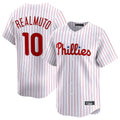 Fenge P.Phillies #10 J.T. Realmuto Player White Home Limited Stitched Jerseys