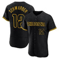 Fenge P.Phillies #12 Kyle Schwarber Player Black Snake Skin City Home Limited Elite Stitched Jerseys