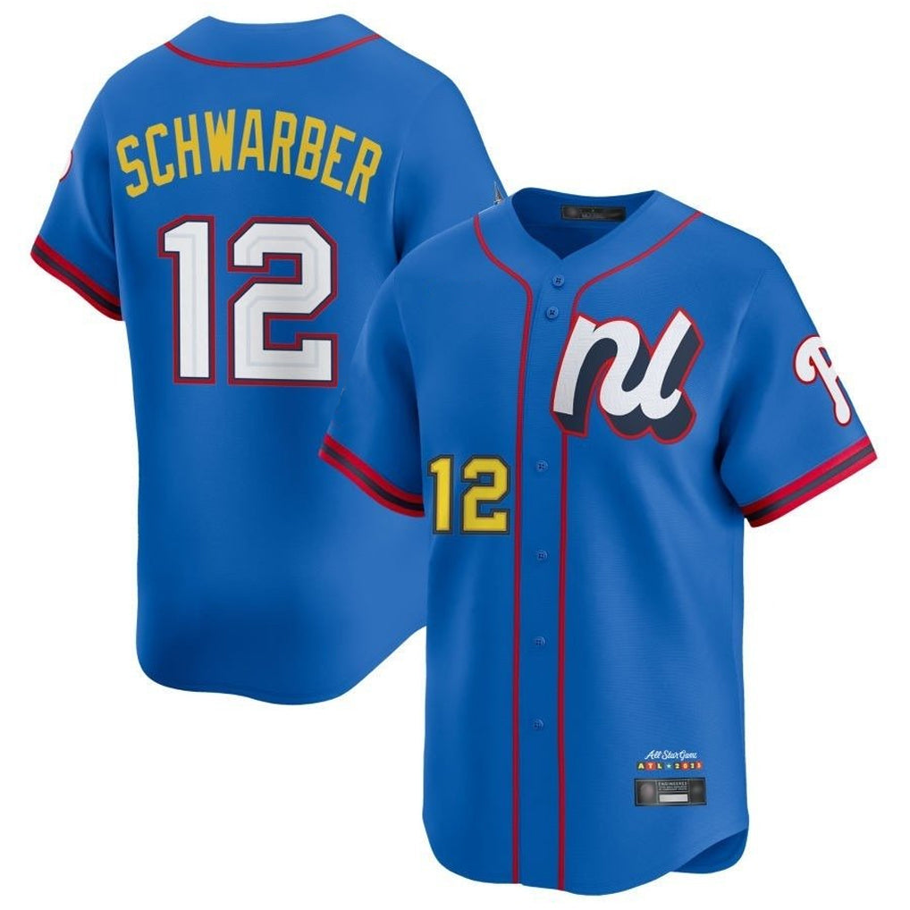 Fenge P.Phillies #12 Kyle Schwarber Player Blue National League All-star Game Limited Stitched Jerseys