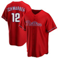 Fenge P.Phillies #12 Kyle Schwarber Player Red Home Game Stitched Jerseys