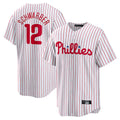 Fenge P.Phillies #12 Kyle Schwarber Player White Home Game Stitched Jerseys